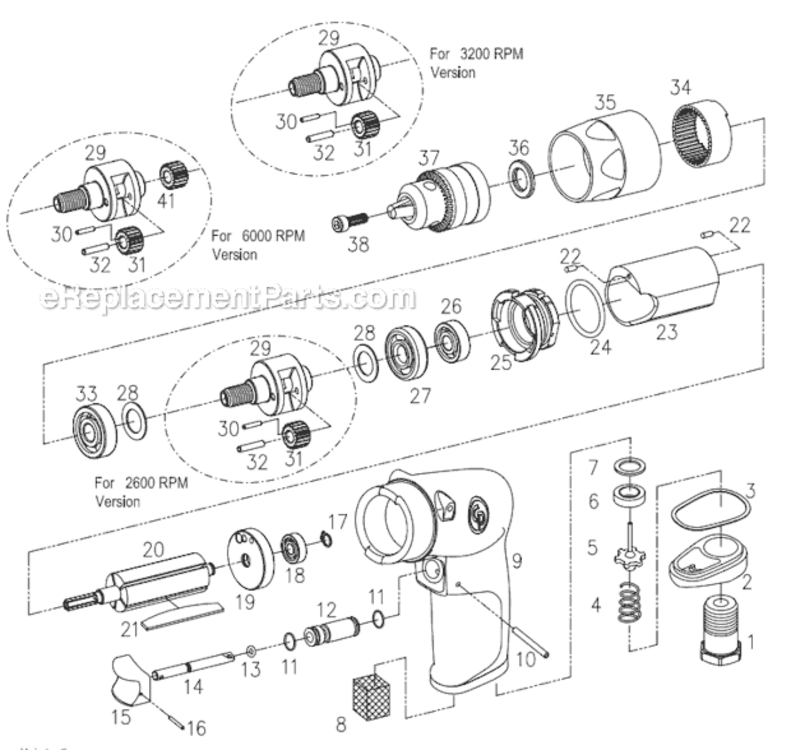 Page A Diagram and Parts List for CP1117P26 6151580130 Chicago Pneumatic Drill